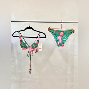Medium Maaji women’s reversible bikini top and bottom.